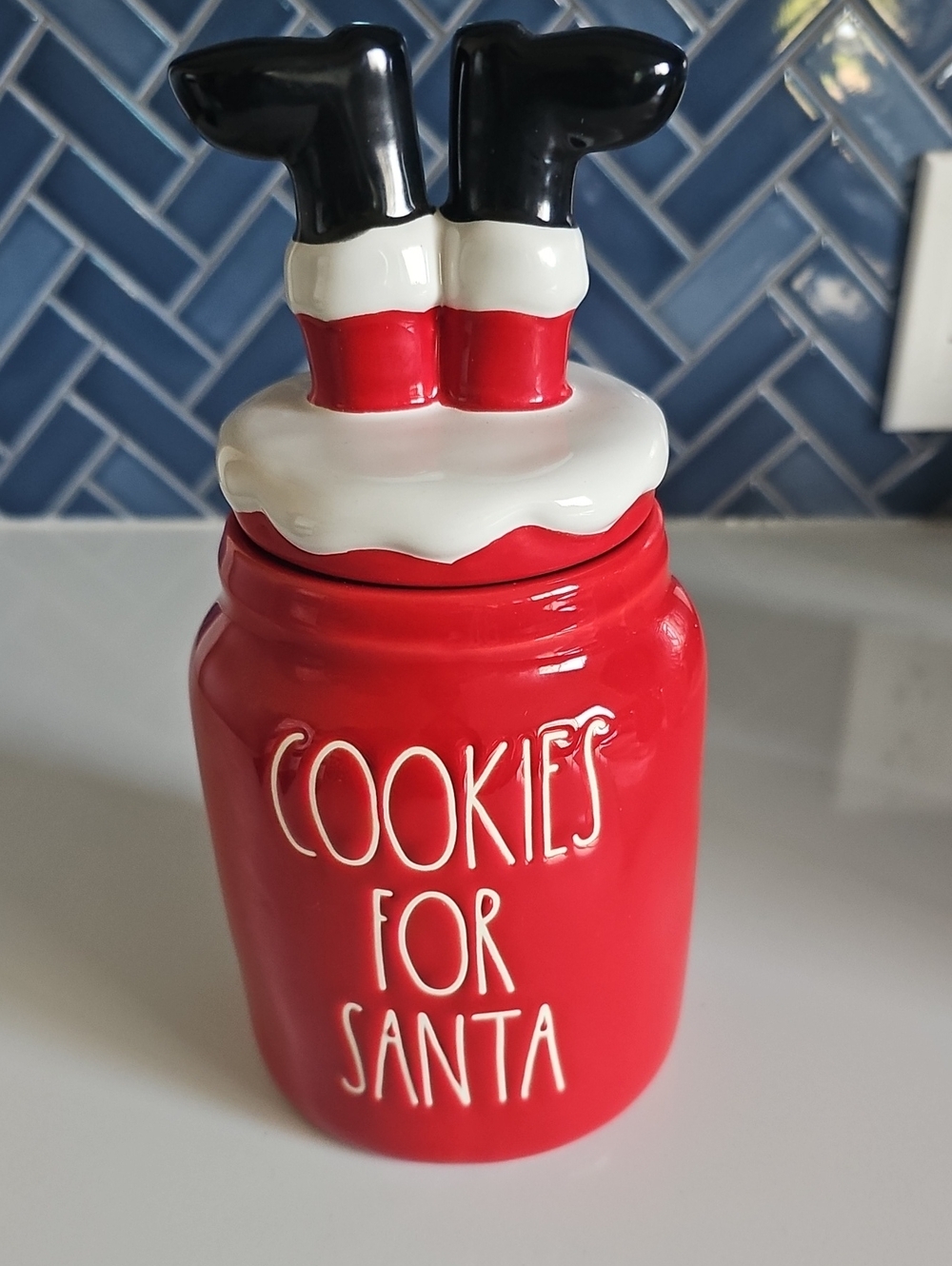 Rae Dunn Santa Red Ceramic Canister NWOT
